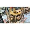 Image 2 : WOODEN DINING TABLE WITH 6 DINING CHAIRS, 2 LEAVES AND RUG