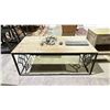 Image 2 : WOODEN TOP COFFEE TABLE, WOODEN SIDE TABLE AND KEY BOARD WITH MOUSE