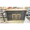 Image 2 : WOODEN BAR WITH 4 BAR STOOLS AND CONTENTS