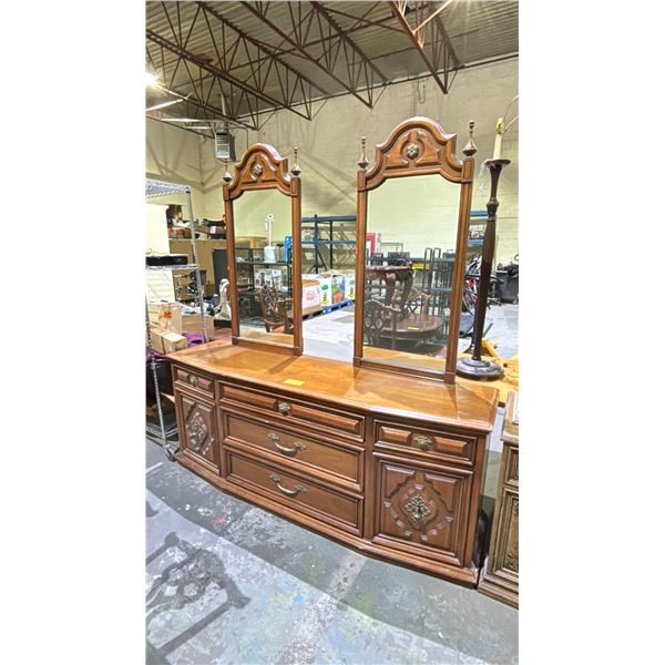 WOODEN DRESSER WITH MIRRORS