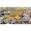 Image 2 : RACK OF ASSORTED ITEMS INCLUDING; DISHWARE, WOODEN BOWL, FAUX FRUIT AND MORE