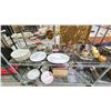 Image 3 : RACK OF ASSORTED ITEMS INCLUDING; DISHWARE, WOODEN BOWL, FAUX FRUIT AND MORE