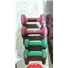 Image 3 : LOT OF 8 POUND, 5 POUND DUMBBELL WEIGHTS AND 25 POUND KETTLE BELL