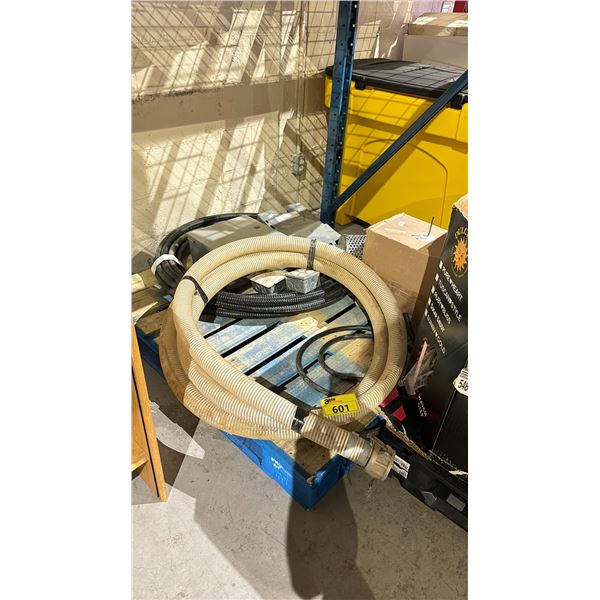 PALLET OF ELECTRICAL CABLE, WATER PUMP HOSE, COPPER WIRE AND MORE