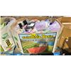Image 1 : GAYLORD OF ASSORTED STUFFED ANIMALS, BUG ZAPPER, FEMININE HYGIENE PRODUCTS, LIGHT PROJECTOR AND