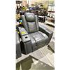 Image 3 : 2 GREY LEATHER ELECTRIC RECLINERS *UNKNOWN WORKING CONDITION/ MAY BE MISSING PIECES