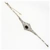 Image 4 : Antique Edwardian 18k Gold Platinum Black Onyx & Rose Cut Diamond Belly Bracelet