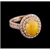 2.40 ctw Opal and Diamond Ring - 14KT Rose Gold