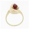 Image 7 : 14k Yellow Gold 1.11 ctw GIA Pear Orange Red Ruby & Round Brilliant Diamond Ring