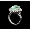 Image 4 : GIA Cert 9.25 ctw Emerald and Diamond Ring - 14KT White Gold