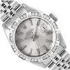 Image 1 : Rolex Ladies Stainless Steel Silver Index Dial 18K White Gold Pyramid Diamond Be