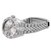 Image 4 : Rolex Ladies Stainless Steel Silver Index Dial 18K White Gold Pyramid Diamond Be