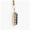 Image 3 : Vintage 14K Gold Alexandrite Large Teardrop Open Polished Frame Pendant Necklace