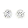 Image 1 : New 14k White Gold .44 ctw Martini Bezel Set Round Brilliant Diamond Stud Earrin