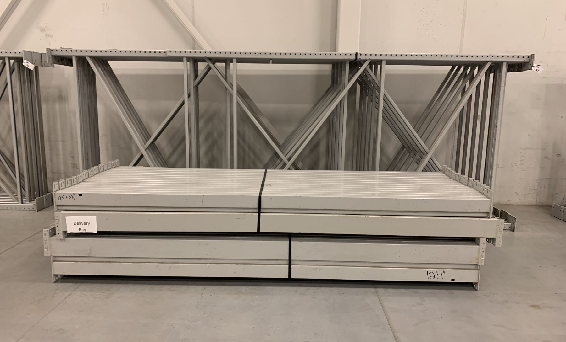 10 BAYS GREY INDUSTRIAL PALLET RACKING (11) UPRIGHTS 16FT X 6FT AND (60 ...