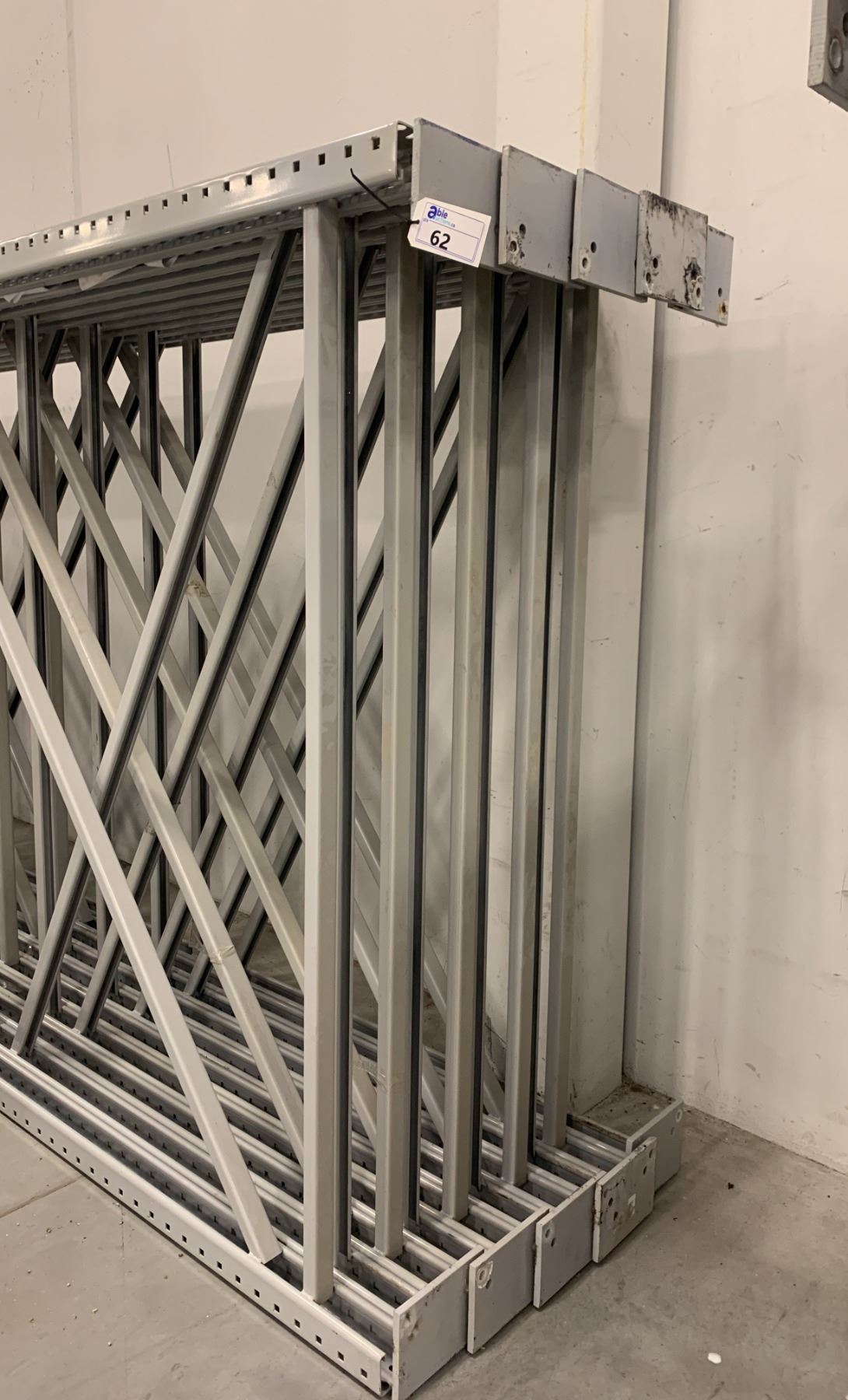 9 BAYS GREY INDUSTRIAL PALLET RACKING (10) UPRIGHTS 16FT X 6FT AND (60 ...