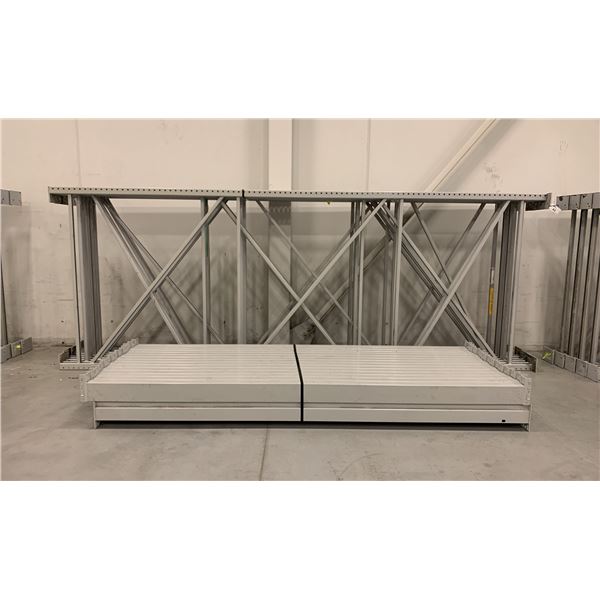 7 BAYS GREY INDUSTRIAL PALLET RACKING (8) UPRIGHTS 16FT X 6FT AND (30 ...