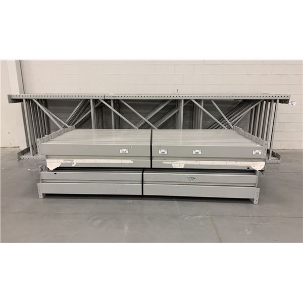 11 BAYS GREY INDUSTRIAL PALLET RACKING (12) UPRIGHTS 16FT X 4FT AND (60 ...