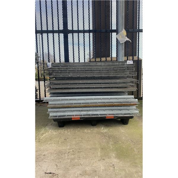 GALVANIZED PALLET RACKING WIRE MESH DECKING PANELS 50" X 43 1/4" (APPROX. 25 PCS.)