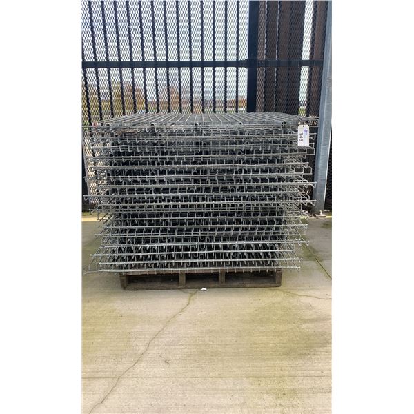 GALVANIZED PALLET RACKING WIRE MESH DECKING PANELS 50" X 49 1/4" (APPROX. 35 PCS.)