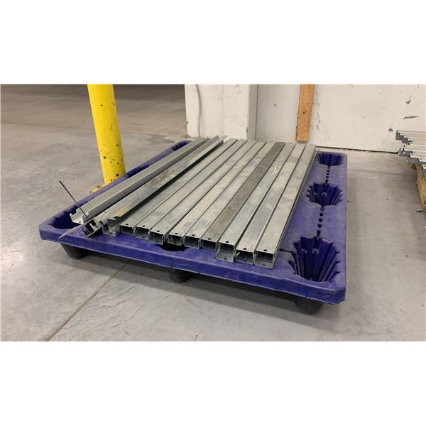 GALVANIZED PALLET RACKING 44  SHELVING SUPPORT BARS (APPROX. 23)