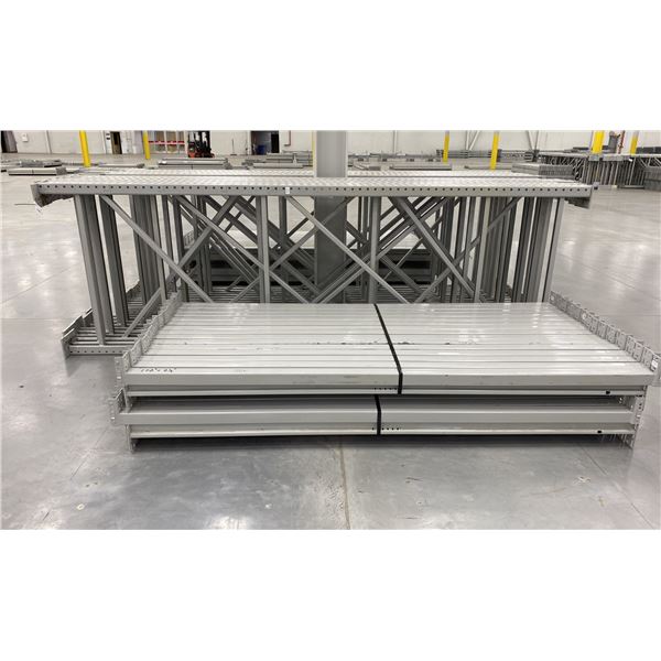 8 BAYS GREY INDUSTRIAL PALLET RACKING (9) UPRIGHTS 144