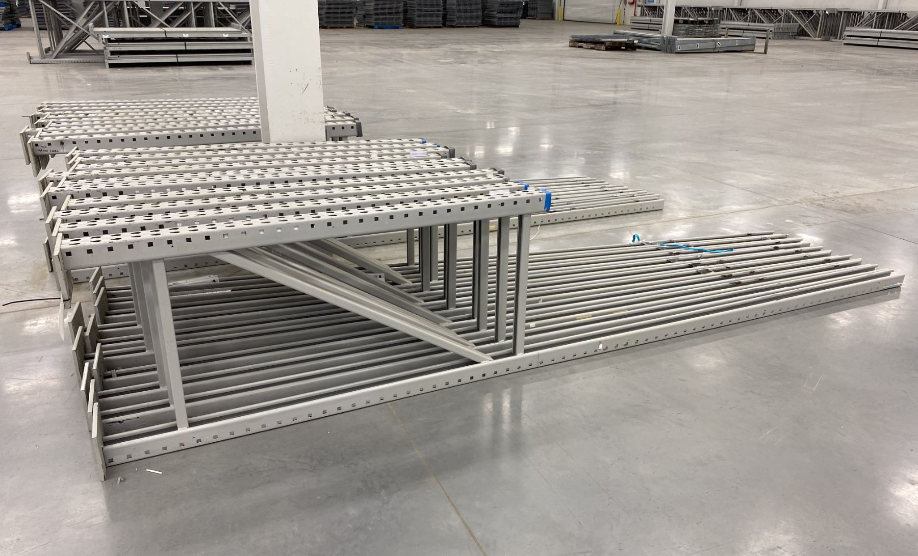 GROUP OF 10 GREY INDUSTRIAL PALLET RACKING 144