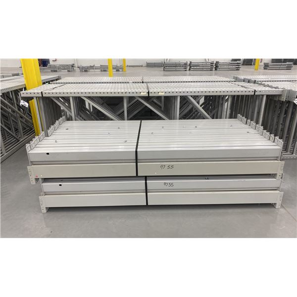 14 BAYS GREY INDUSTRIAL PALLET RACKING (15) UPRIGHTS 144" X 42" AND (60) SIDE BEAMS