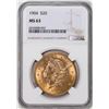 Image 1 : 1904 $20 Liberty Head Eagle Gold Coin NGC MS63