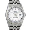 Image 1 : Rolex Men's Stainless Steel White Index Datejust Wristwatch