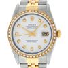 Image 1 : Rolex Mens Two Tone Diamond Dial Datejust Wristwatch