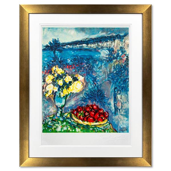 Chagall (1887-1985)  Fruits Et Fleurs Devant La Mer  Limited Edition Lithograph