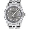 Image 2 : Rolex Mens Stainless Steel Slate Grey Diamond Datejust Wristwatch