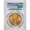 Image 1 : 1891-S $20 Liberty Head Eagle Gold Coin PCGS MS60 CAC