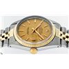 Image 5 : Rolex Men's Two Tone Champagne Linen Datejust Wristwatch