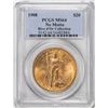 Image 1 : 1908 No Motto $20 St. Gaudens Double Eagle Gold Coin PCGS MS64 Rive d' Or Collection