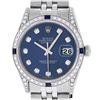 Image 1 : Rolex Mens Stainless Steel Sapphire and Diamond Datejust