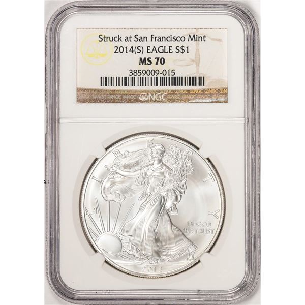 2014(S) $1 American Silver Eagle Coin NGC MS70 San Francisco Mint