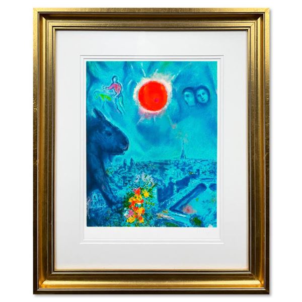Chagall (1887-1985) "The Sun Over Paris" Limited Edition Lithograph on Paper