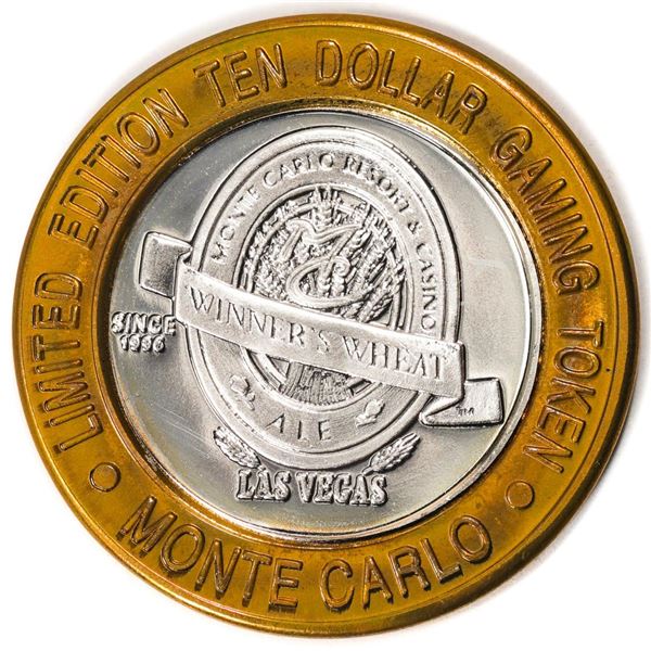 .999 Silver Monte Carlo Las Vegas, Nevada $10 Casino Limited Edition Gaming Token