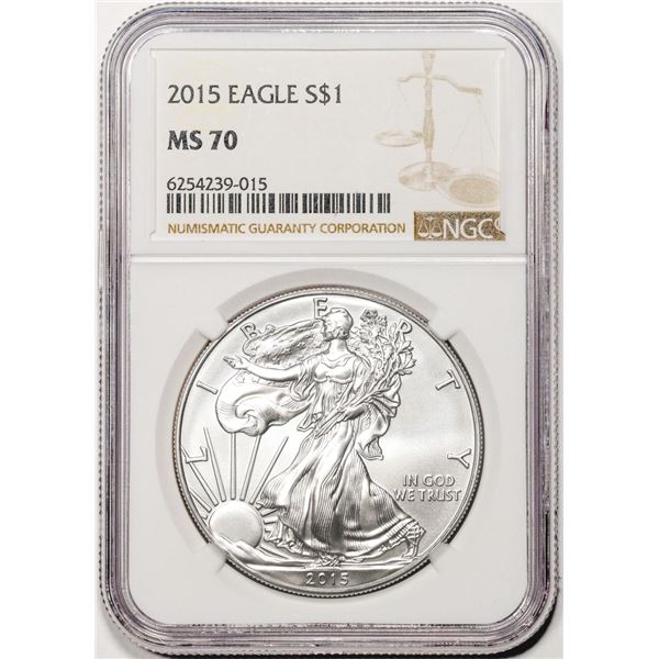 2015 $1 American Silver Eagle Coin NGC MS70