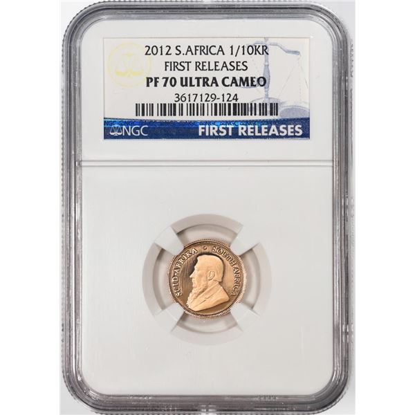 2012 South Africa Proof 1/10 Krugerrand Gold Coin NGC PF70 Ultra Cameo First Releases