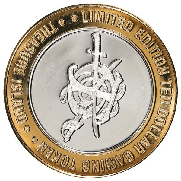 .999 Silver Treasure Island Las Vegas, Nevada $10 Casino Limited Edition Gaming Token