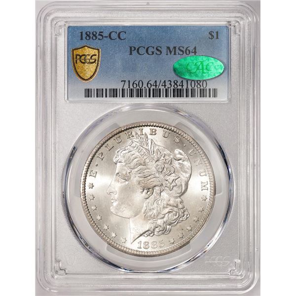 1885-CC $1 Morgan Silver Dollar Coin PCGS MS64 CAC