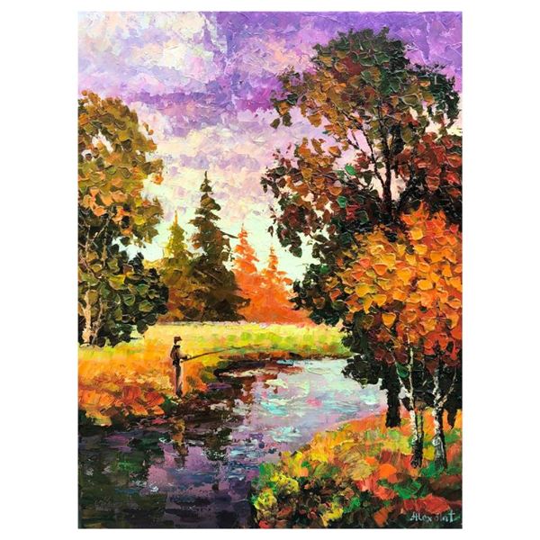 Alexander Antanenka "Fishing Along" Original Oil on Canvas