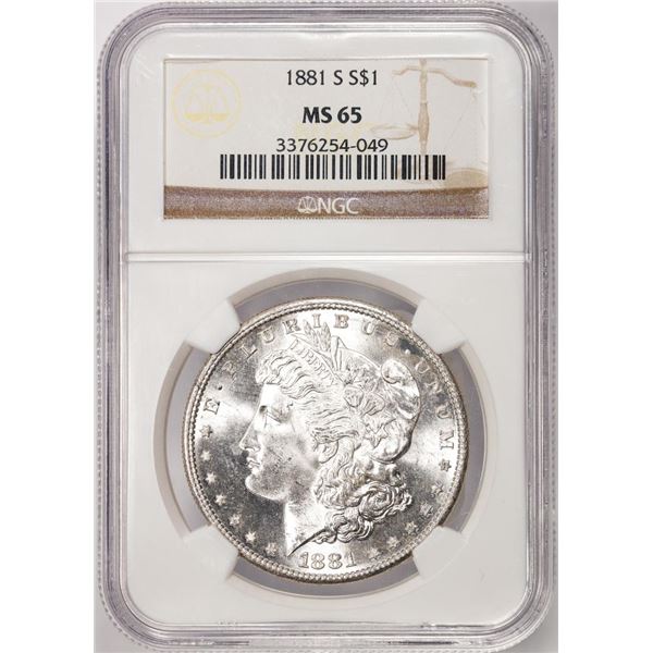 1881-S $1 Morgan Silver Dollar Coin NGC MS65