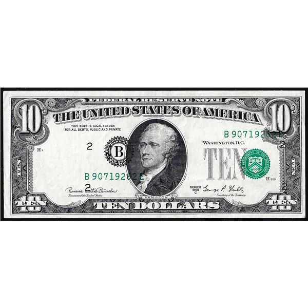 1969C $10 Federal Reserve Note New York Shifted Third Print Error