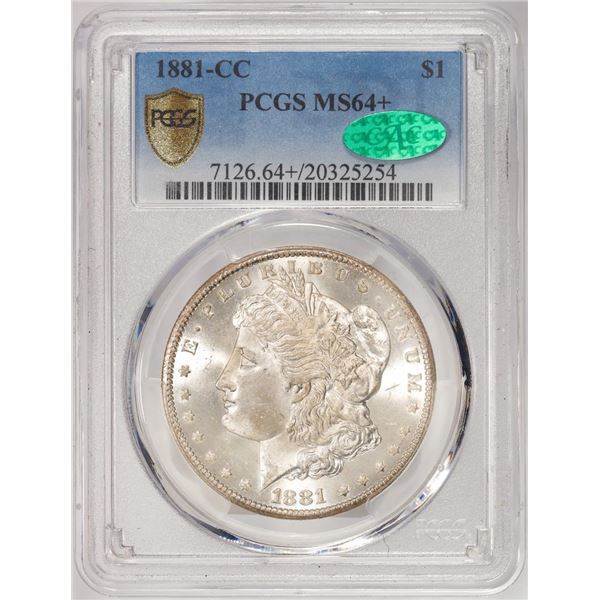 1881-CC $1 Morgan Silver Dollar Coin PCGS MS64+ CAC