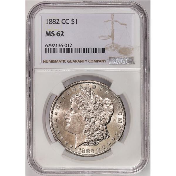 1882-CC $1 Morgan Silver Dollar Coin NGC MS62