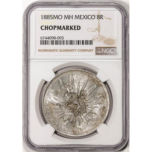 1885MO MH Mexico 8 Reales Silver Coin NGC Chopmarked